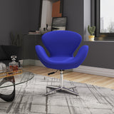 Raspberry Adjustable Swivel Chair in Blue and Polished Chrome by Manhattan Comfort at Eve Furniture