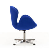 Raspberry Adjustable Swivel Chair in Blue and Polished Chrome by Manhattan Comfort at Eve Furniture