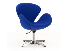 Raspberry Adjustable Swivel Chair in Blue and Polished Chrome by Manhattan Comfort at Eve Furniture