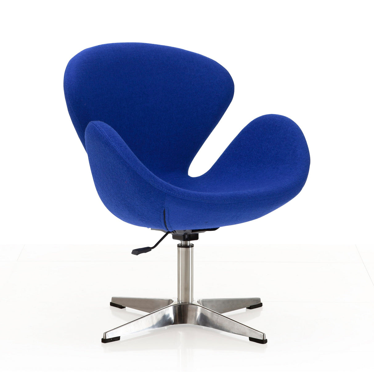 Raspberry Adjustable Swivel Chair in Blue and Polished Chrome (set of 2) by Manhattan Comfort at Eve Furniture