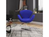 Raspberry Adjustable Swivel Chair in Blue and Polished Chrome (set of 2) by Manhattan Comfort at Eve Furniture