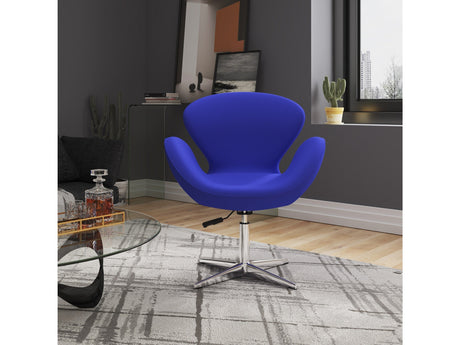 Raspberry Adjustable Swivel Chair in Blue and Polished Chrome (set of 2) by Manhattan Comfort at Eve Furniture