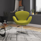 Raspberry Adjustable Swivel Chair in Green and Polished Chrome by Manhattan Comfort at Eve Furniture