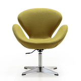 Raspberry Adjustable Swivel Chair in Green and Polished Chrome (set of 2) by Manhattan Comfort at Eve Furniture