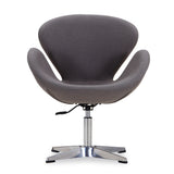 Raspberry Adjustable Swivel Chair in Grey and Polished Chrome by Manhattan Comfort at Eve Furniture