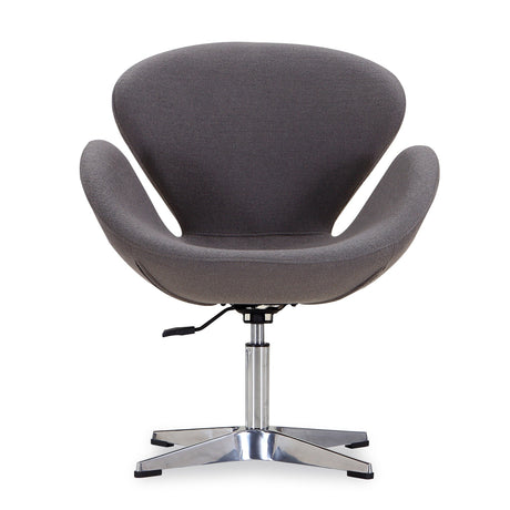 Raspberry Adjustable Swivel Chair in Grey and Polished Chrome by Manhattan Comfort at Eve Furniture