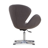 Raspberry Adjustable Swivel Chair in Grey and Polished Chrome by Manhattan Comfort at Eve Furniture