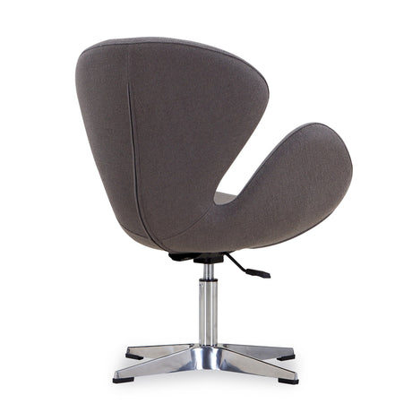 Raspberry Adjustable Swivel Chair in Grey and Polished Chrome by Manhattan Comfort at Eve Furniture