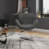 Raspberry Adjustable Swivel Chair in Grey and Polished Chrome by Manhattan Comfort at Eve Furniture