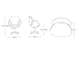 Raspberry Adjustable Swivel Chair in Grey and Polished Chrome by Manhattan Comfort at Eve Furniture