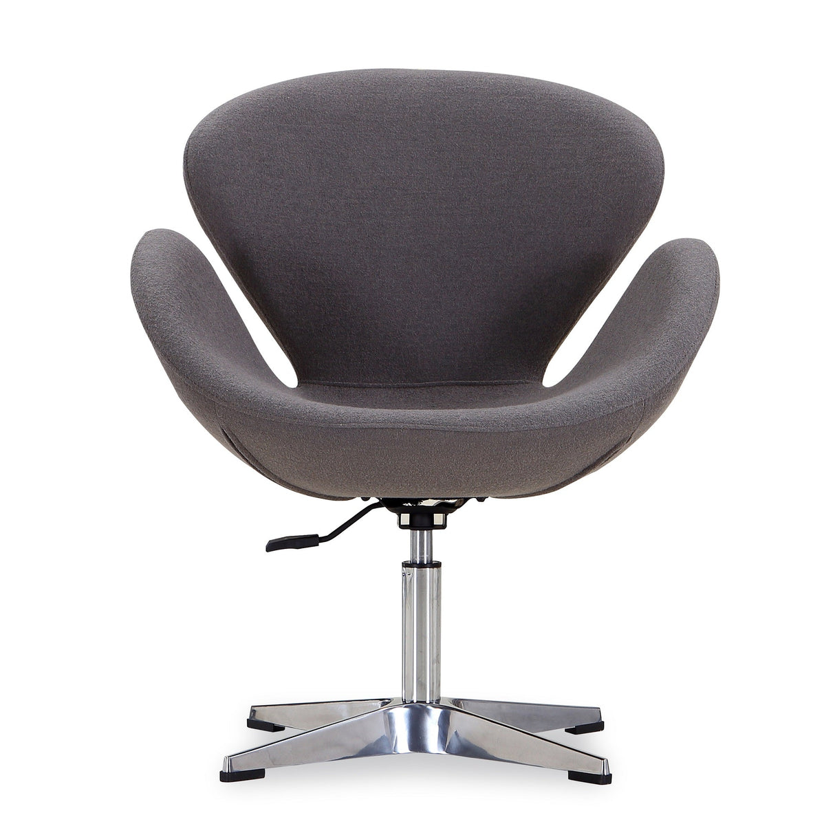 Raspberry Adjustable Swivel Chair in Grey and Polished Chrome by Manhattan Comfort at Eve Furniture