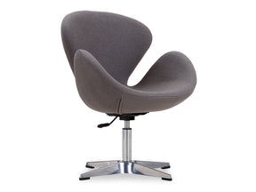 Raspberry Adjustable Swivel Chair in Grey and Polished Chrome by Manhattan Comfort at Eve Furniture