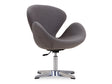 Raspberry Adjustable Swivel Chair in Grey and Polished Chrome by Manhattan Comfort at Eve Furniture