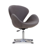 Raspberry Adjustable Swivel Chair in Grey and Polished Chrome (set of 2) by Manhattan Comfort at Eve Furniture