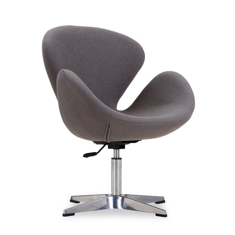 Raspberry Adjustable Swivel Chair in Grey and Polished Chrome (set of 2) by Manhattan Comfort at Eve Furniture