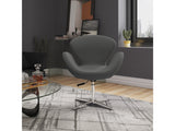 Raspberry Adjustable Swivel Chair in Grey and Polished Chrome (set of 2) by Manhattan Comfort at Eve Furniture