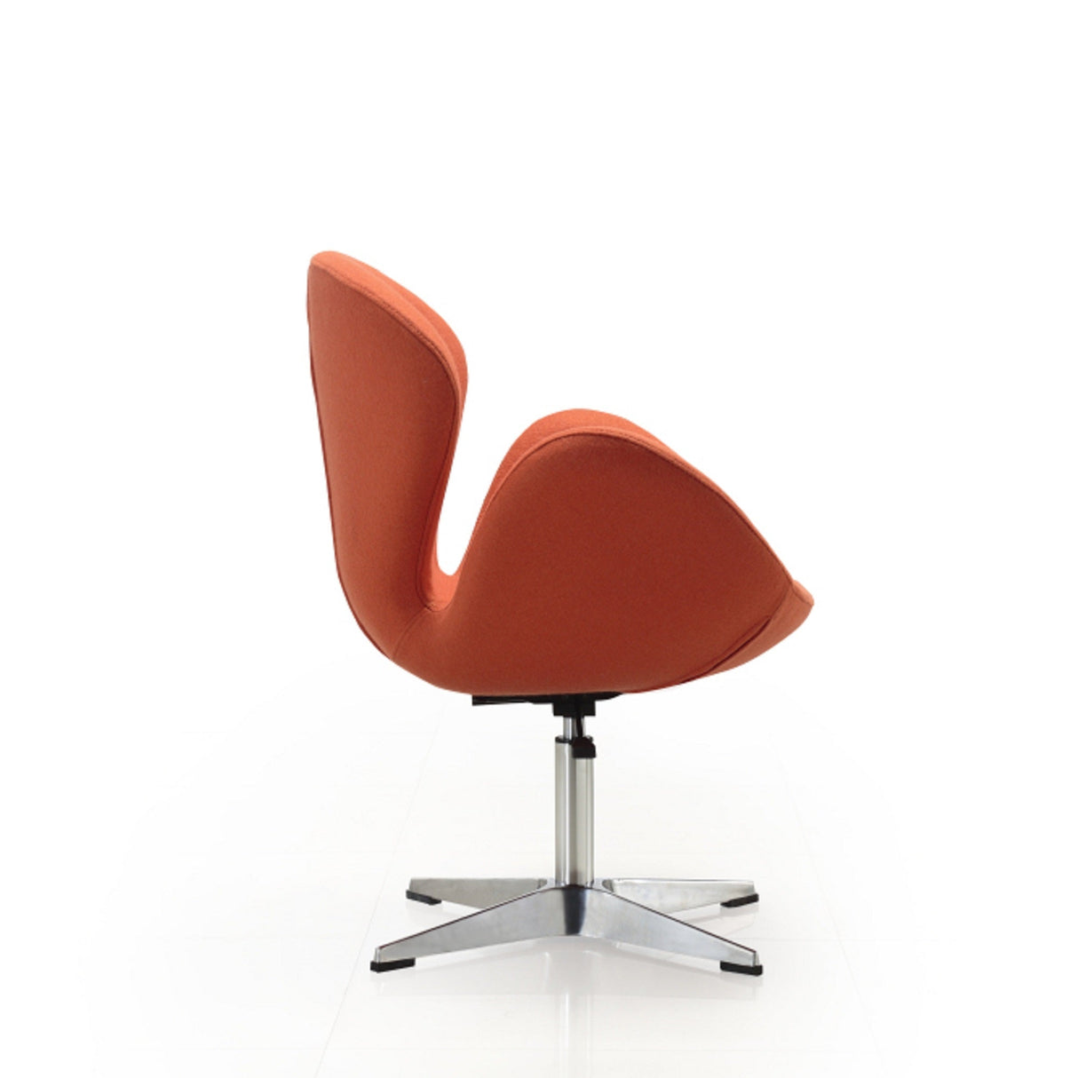 Raspberry Adjustable Swivel Chair in Orange and Polished Chrome by Manhattan Comfort at Eve Furniture