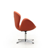 Raspberry Adjustable Swivel Chair in Orange and Polished Chrome by Manhattan Comfort at Eve Furniture