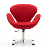 Raspberry Adjustable Swivel Chair in Red and Polished Chrome by Manhattan Comfort at Eve Furniture