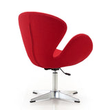 Raspberry Adjustable Swivel Chair in Red and Polished Chrome by Manhattan Comfort at Eve Furniture