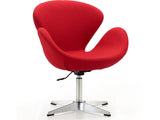Raspberry Adjustable Swivel Chair in Red and Polished Chrome by Manhattan Comfort at Eve Furniture