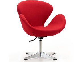 Raspberry Adjustable Swivel Chair in Red and Polished Chrome by Manhattan Comfort at Eve Furniture