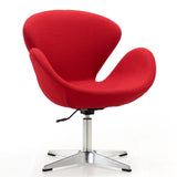 Raspberry Adjustable Swivel Chair in Red and Polished Chrome (set of 2) by Manhattan Comfort at Eve Furniture
