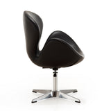 Raspberry Faux Leather Adjustable Swivel Chair in Black and Polished Chrome by Manhattan Comfort at Eve Furniture
