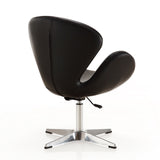 Raspberry Faux Leather Adjustable Swivel Chair in Black and Polished Chrome by Manhattan Comfort at Eve Furniture