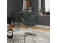 Raspberry Faux Leather Adjustable Swivel Chair in Forest Green and Polished Chrome (set of 2) by Manhattan Comfort at Eve Furniture