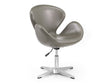 Raspberry Faux Leather Adjustable Swivel Chair in Pebble and Polished Chrome by Manhattan Comfort at Eve Furniture