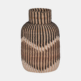 Rattan, 13"h Woven Vase, Multi