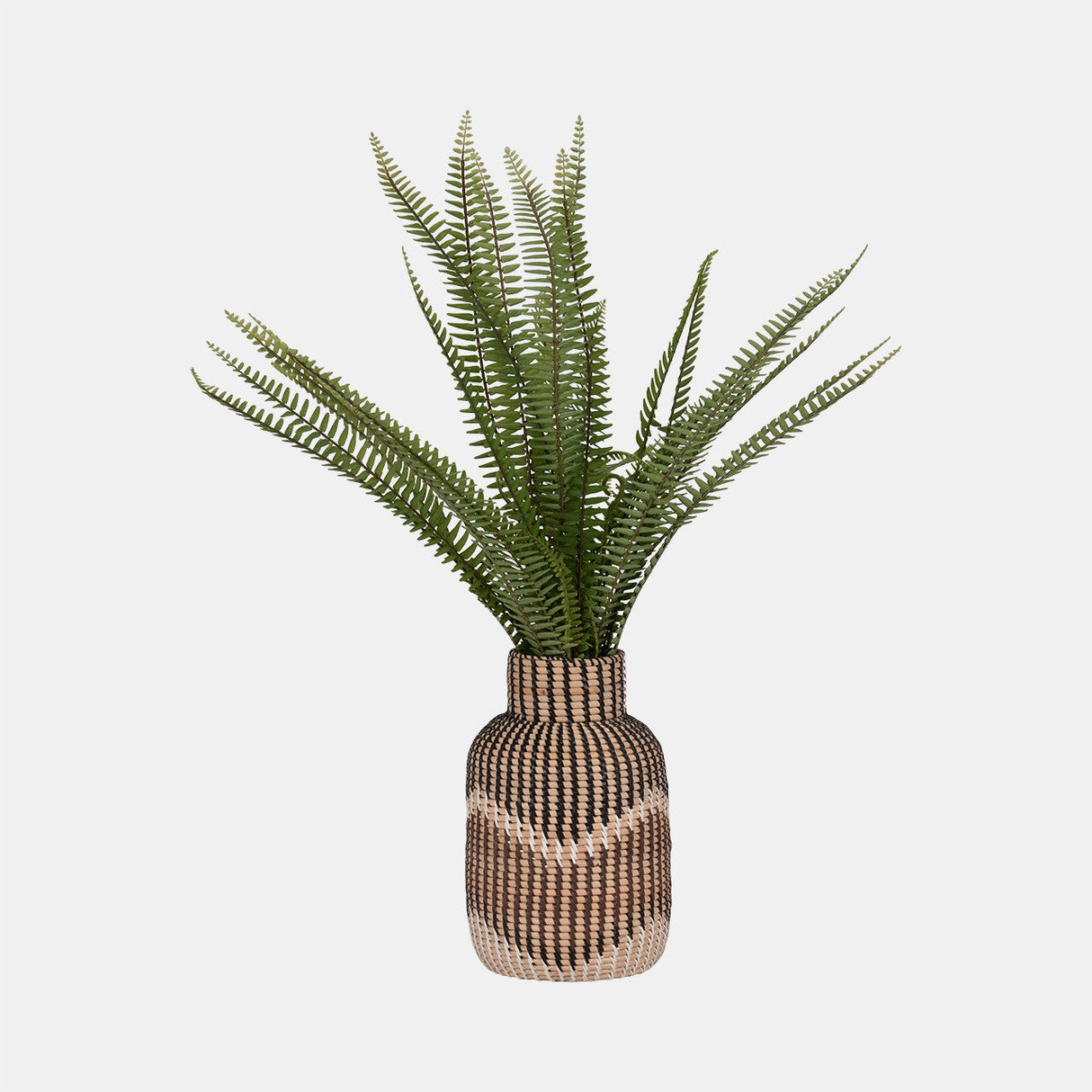 Rattan, 13"h Woven Vase, Multi