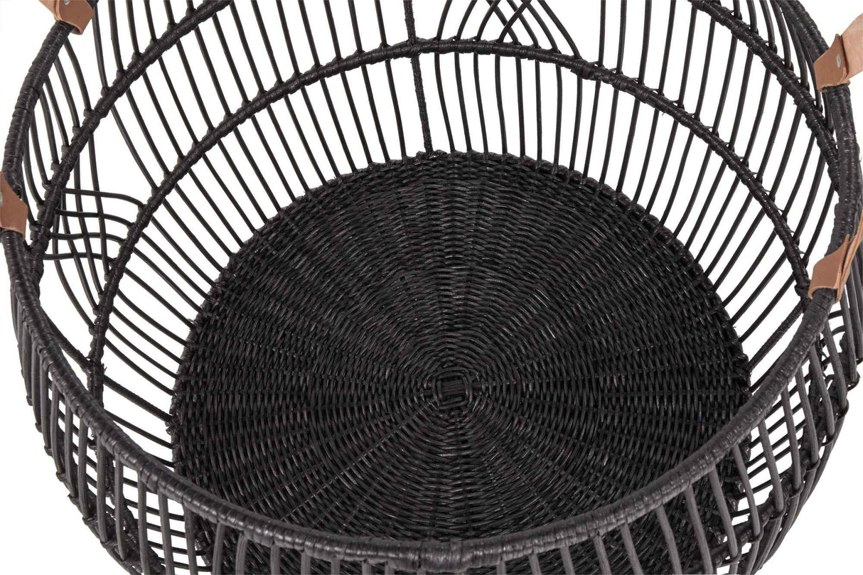 Rattan Iron Black Basket by Classic Home at Eve Furniture