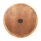 Raul Medium Brown Wood W/ Silver Metal Wall Clock by Mercana at Eve Furniture