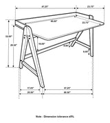 Raul Walnut/Black Writing Desk with USB ports