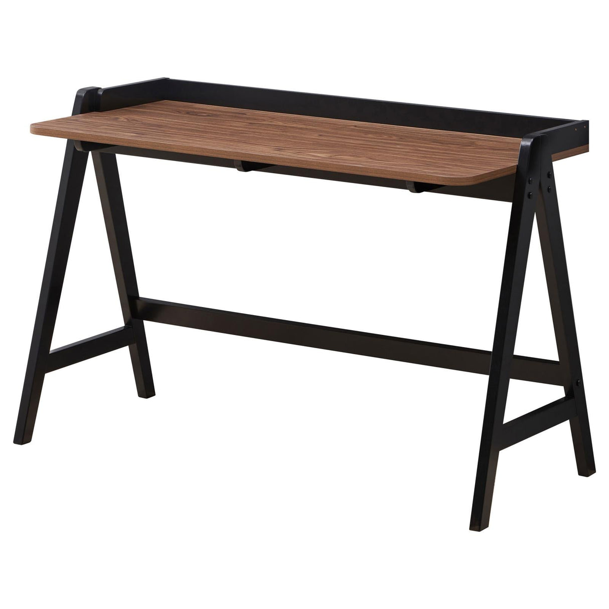 Raul Walnut/Black Writing Desk with USB ports