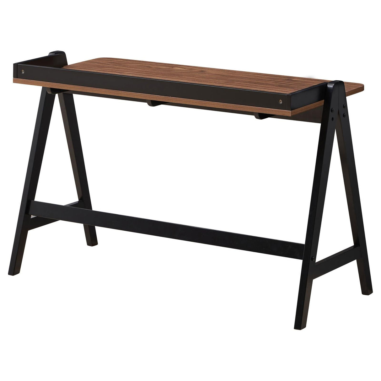 Raul Walnut/Black Writing Desk with USB ports