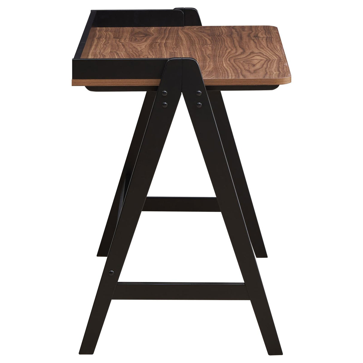 Raul Walnut/Black Writing Desk with USB ports