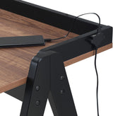 Raul Walnut/Black Writing Desk with USB ports