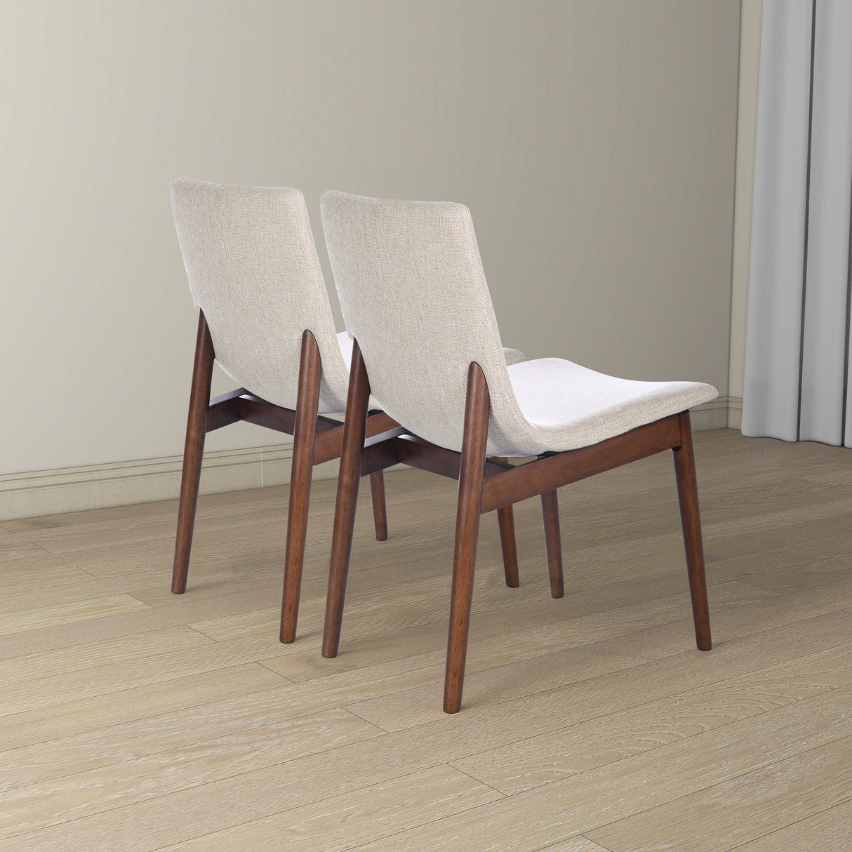 Ravel Beige Fabric Dining Chair Set of 2 by Ashcroft Imports at Eve Furniture