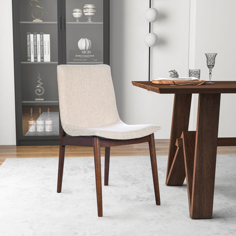 Ravel Beige Fabric Dining Chair Set of 2 by Ashcroft Imports at Eve Furniture