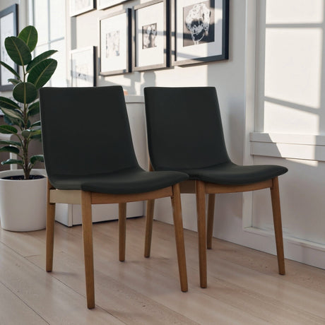 Ravel Easy-Clean Vegan Leather Mid-Century Modern Dining Chairs (Set of 2) by Ashcroft Imports at Eve Furniture