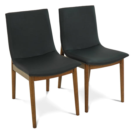 Ravel Easy-Clean Vegan Leather Mid-Century Modern Dining Chairs (Set of 2) by Ashcroft Imports at Eve Furniture