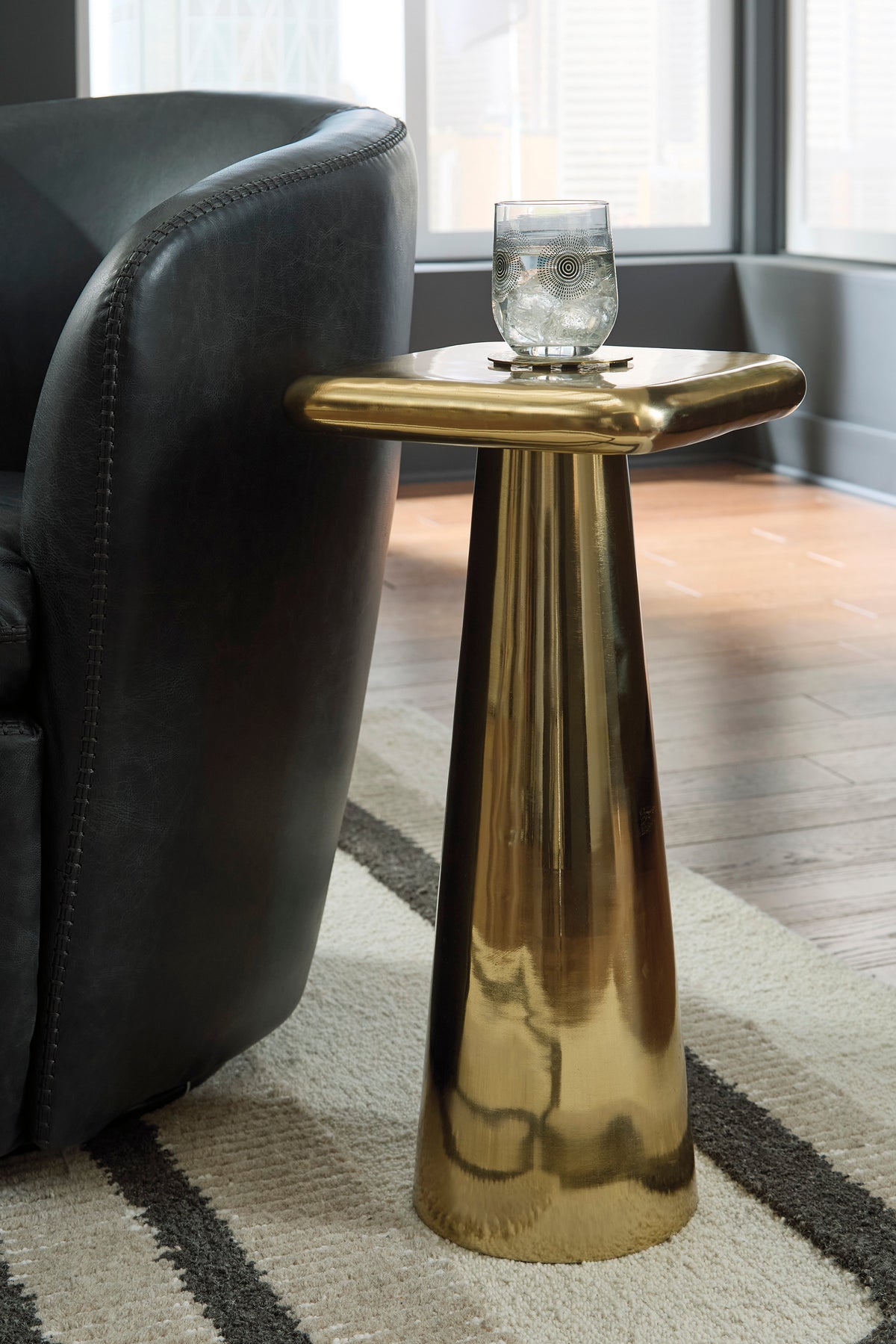 Ravelle Gold Finish Accent Table