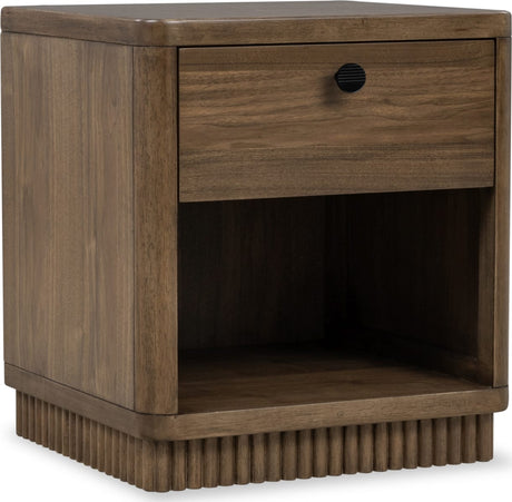 Ravelle Walnut Grove 1 Drawer Nightstand by Modus Furniture at Eve Furniture