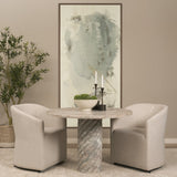 Ravello 42" Pink Marble Swirl Pedestal Base Round Dining Table by Mercana at Eve Furniture