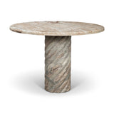 Ravello 42" Pink Marble Swirl Pedestal Base Round Dining Table by Mercana at Eve Furniture