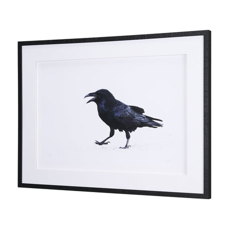 Raven Beauty by Gary Blatter a Hand Embellished Textured Framed Photo Art Print Matted under Glass by Mercana at Eve Furniture