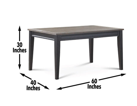 Raven Noir 59.5 Inch Dining Table by Steve Silver at Eve Furniture